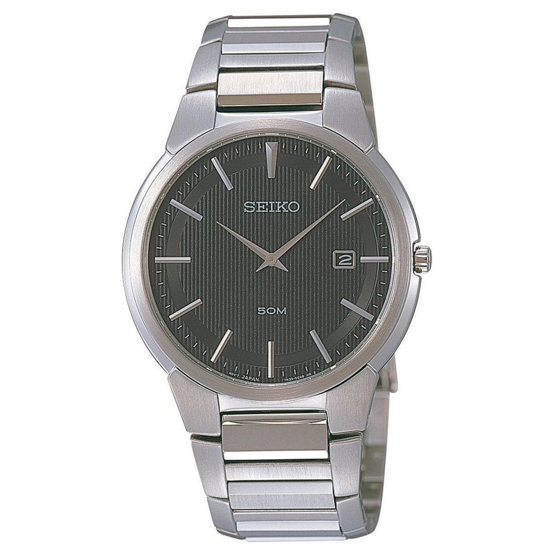 AAA 1:1 Replica Seiko Mens Watches Black Dial Quartz SKP297P1 Watch