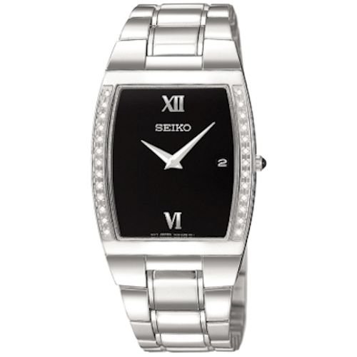 AAA 1:1 Replica Seiko Mens Watches Black Dial Japanese quartz 33.5MM SKP319 Watch