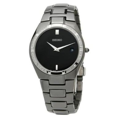 AAA 1:1 Replica Seiko-Usa Mens Watches Black Dial Quartz 34MM SKP339 Watch