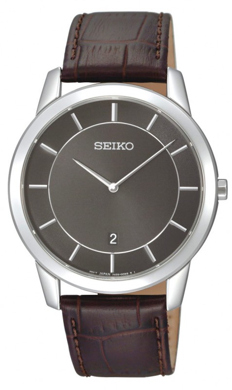 AAA 1:1 Replica Seiko Mens Watches Gray Dial Quartz 38MM SKP381P2 Watch