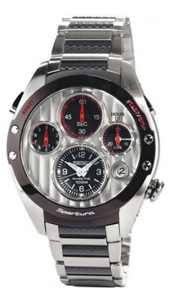 AAA 1:1 Replica Seiko-Sportura-Kinetic Mens Watches Silver Dial Kinetic 42MM SLQ023J1 Watch