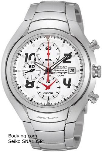 AAA 1:1 Replica Seiko-Sportura Mens Watches White Dial Quartz-Kinetic SNA135P1 Watch