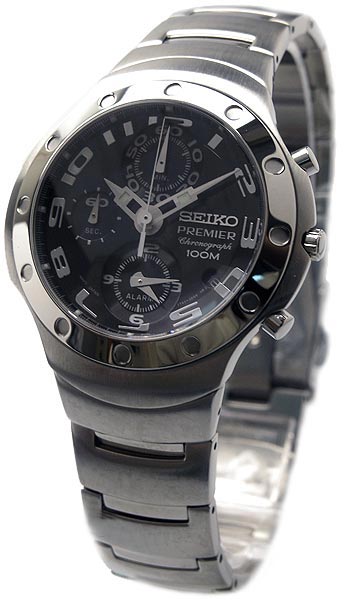 AAA 1:1 Replica Seiko-Premier Mens Watches Black Dial quartz SNA207P1 Watch