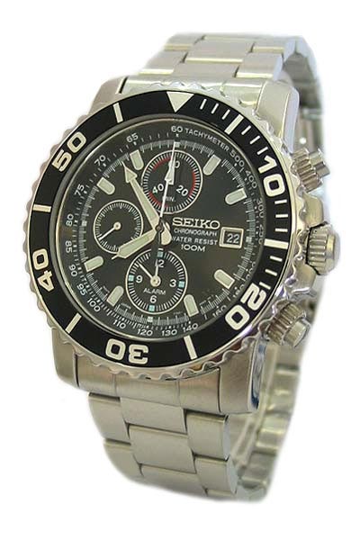 AAA 1:1 Replica Seiko-Chronograph Mens Watches Black Dial quartz SNA225P1 Watch