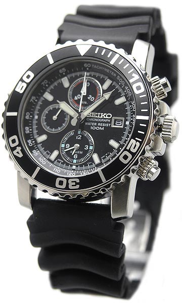 AAA 1:1 Replica Seiko-Chronograph Mens Watches Black Dial Quartz SNA225P2 Watch