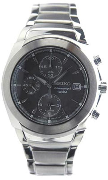 AAA 1:1 Replica Seiko-Chronograph Mens Watches Black Dial quartz SNA421P1 Watch