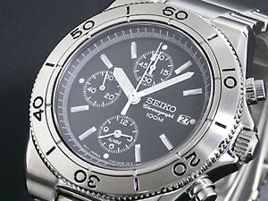 AAA 1:1 Replica Seiko-Alarm-Chronograph Mens Watches Black Dial Quartz 44MM SNA533P1 Watch