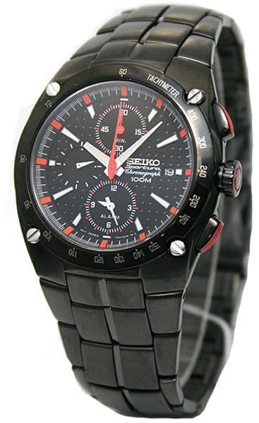 AAA 1:1 Replica Seiko-Chronograph Mens Watches Black Dial quartz SNA595P1 Watch