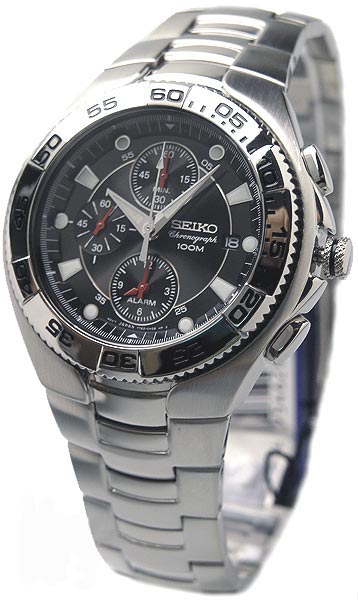 AAA 1:1 Replica Seiko-Chronograph Mens Watches Black Dial Quartz SNA627P1 Watch