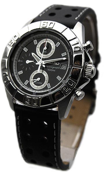 AAA 1:1 Replica Seiko-Chronograph Mens Watches Black Dial Quartz SNA665P1 Watch