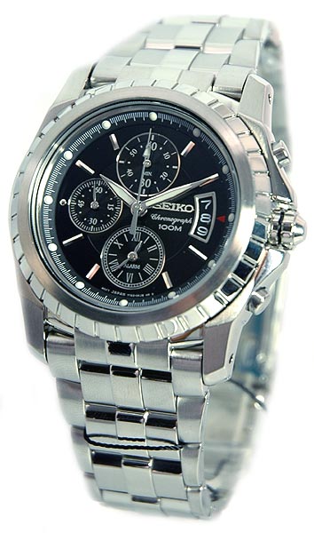 AAA 1:1 Replica Seiko-Chronograph Mens Watches Black Dial Quartz SNAA51P1 Watch