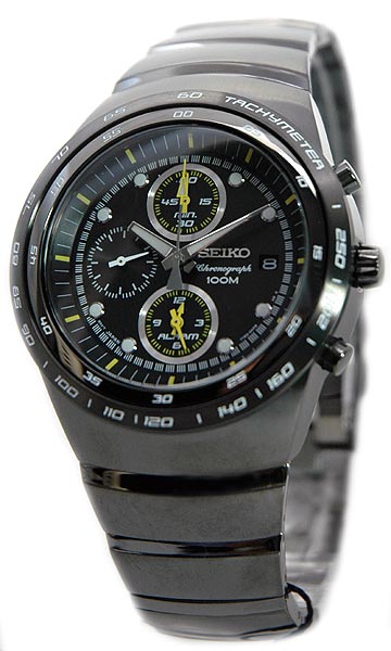 AAA 1:1 Replica Seiko-Chronograph Mens Watches Black Dial Quartz SNAA87P1 Watch