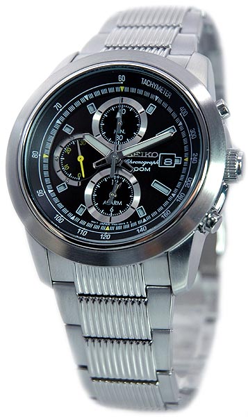 AAA 1:1 Replica Seiko-Chronograph Mens Watches Black Dial Quartz SNAB17P1 Watch