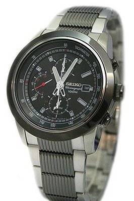 AAA 1:1 Replica Seiko-Chronograph Mens Watches Black Dial Quartz SNAB19P1 Watch
