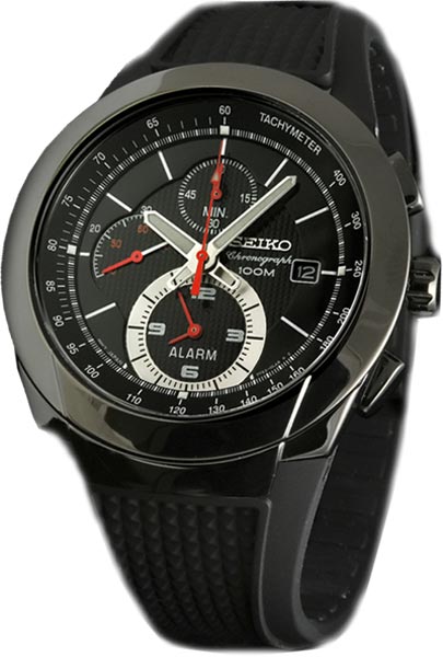 AAA 1:1 Replica Seiko-Chronograph Mens Watches Black Dial Quartz SNAB39P1 Watch