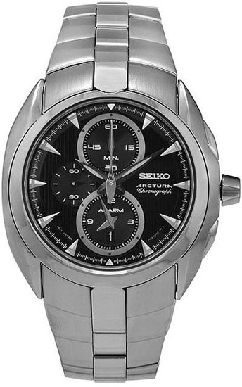 AAA 1:1 Replica Seiko Mens Watches Black Dial Quartz 45MM SNAC17 Watch