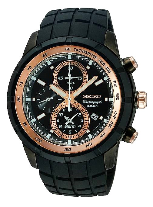 AAA 1:1 Replica Seiko-Chronograph Mens Watches Black Dial Quartz 45MM SNAD88P1 Watch