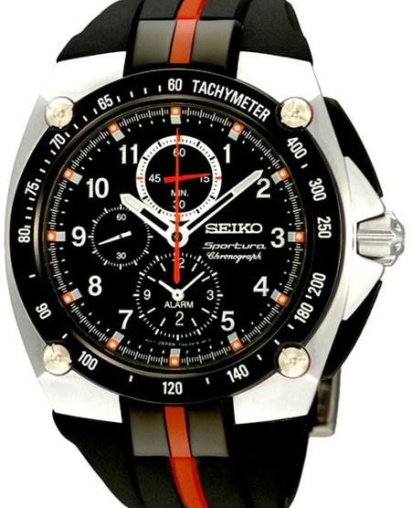 AAA 1:1 Replica Seiko-Sportura Mens Watches Black Dial Quartz 45MM SNAE07P1 Watch