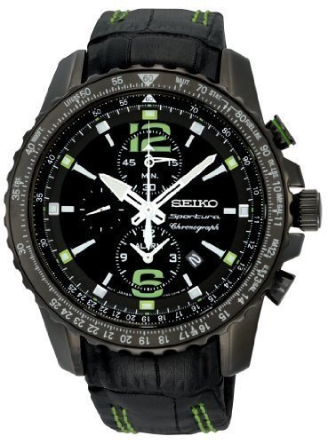 AAA 1:1 Replica Seiko-Sportura Mens Watches Black Dial Quartz 44MM SNAE97P1 Watch