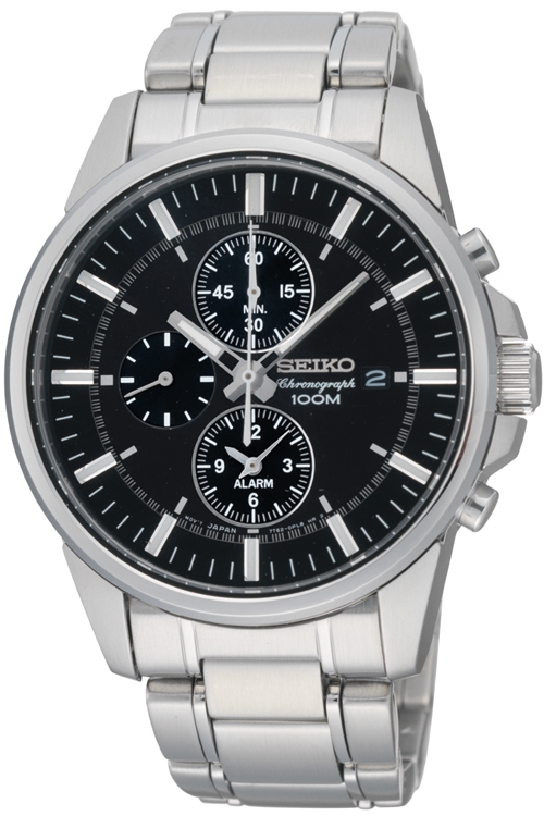 AAA 1:1 Replica Seiko-Chronograph Mens Watches Black Dial Quartz 41MM SNAF03P1 Watch