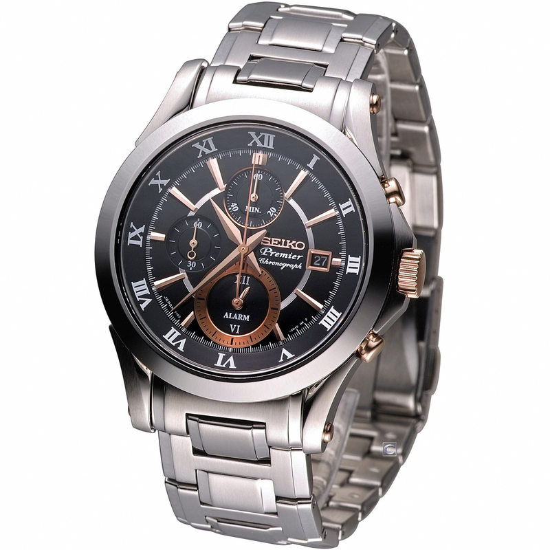 AAA 1:1 Replica Seiko-Premier Mens Watches Black Dial Quartz 51.4MM SNAF20J1 Watch