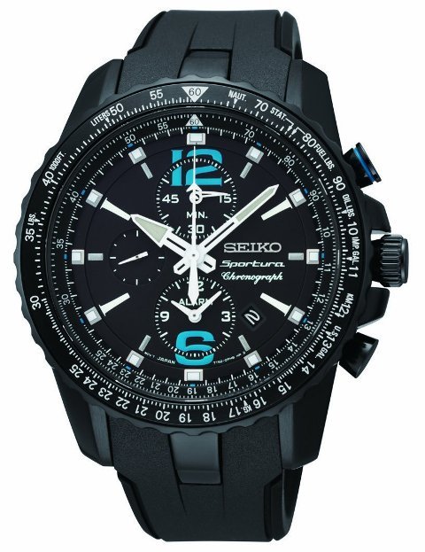 AAA 1:1 Replica Seiko Mens Watches Black Dial Japanese Quartz 45MM SNAF25P1 Watch