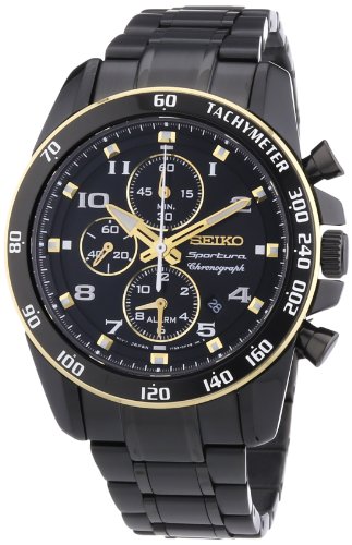 AAA 1:1 Replica Seiko-Sportura Mens Watches Black Dial Quartz 42MM SNAF34P1 Watch