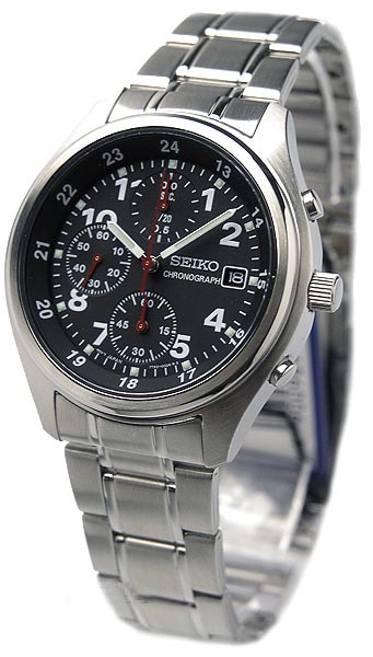 AAA 1:1 Replica Seiko-Chronograph Mens Watches Black Dial quartz SND225P1 Watch