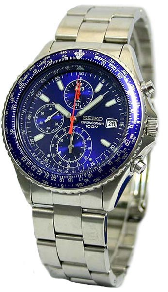 AAA 1:1 Replica Seiko-Chronograph Mens Watches Blue Dial Quartz 42MM SND255P1 Watch