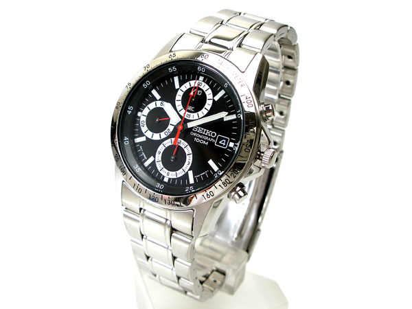AAA 1:1 Replica Seiko-Chronograph Mens Watches Black Dial Quartz 39MM SND371P1 Watch