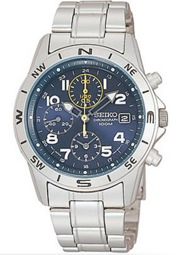AAA 1:1 Replica Seiko-Chronograph Mens Watches Blue Dial Japanese Quartz 40MM SND379P1 Watch