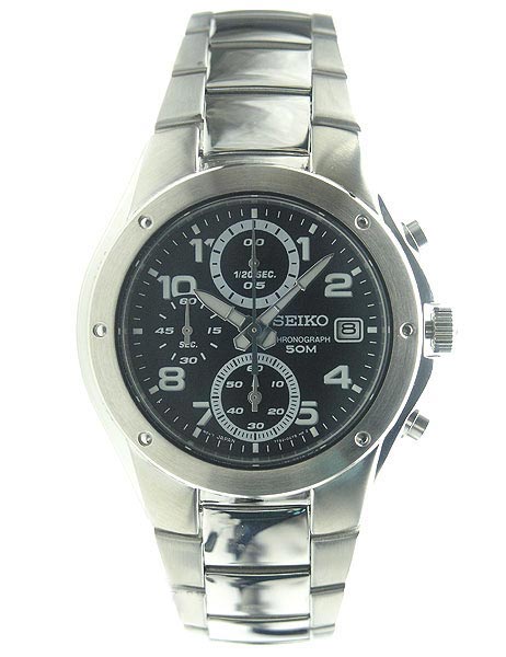 AAA 1:1 Replica Seiko-Chronograph Mens Watches Black Dial quartz SND571P1 Watch