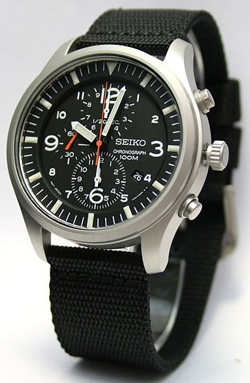 AAA 1:1 Replica Seiko-Chronograph Mens Watches Black Dial Quartz SNDA57P1 Watch