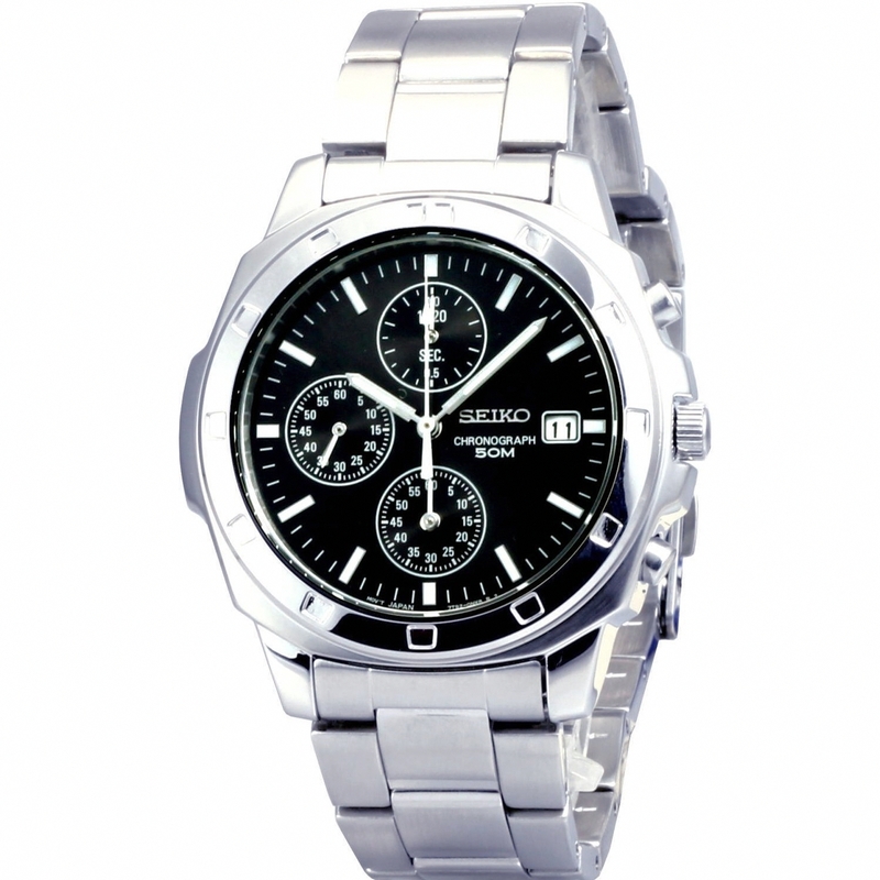 AAA 1:1 Replica Seiko-Chronograph Mens Watches Black Dial Quartz 42MM SNDB35P1 Watch