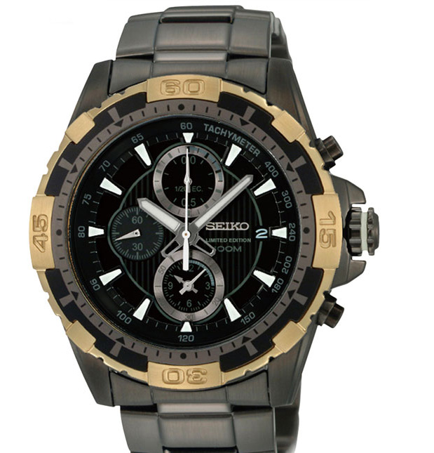 AAA 1:1 Replica Seiko-Chronograph Mens Watches Black Dial Quartz 48MM SNDC24P1 Watch