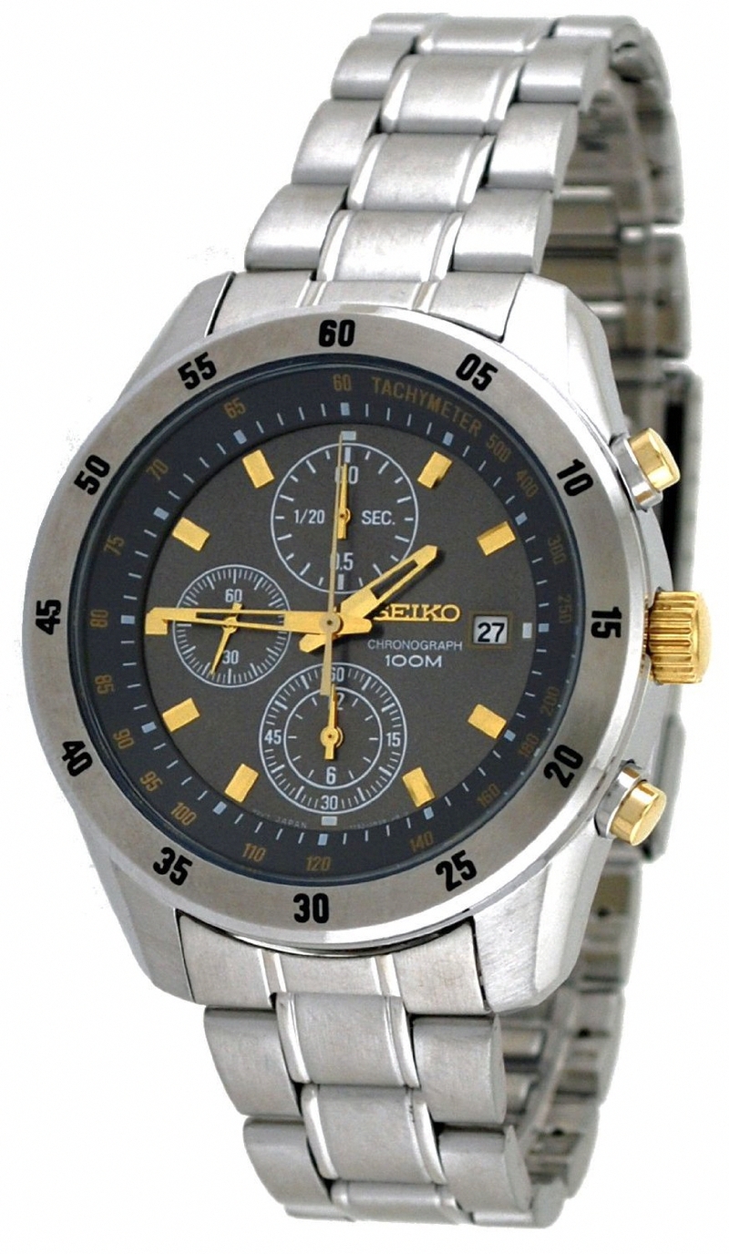 AAA 1:1 Replica Seiko-Chronograph Mens Watches Gray Dial Quartz 42MM SNDC51P1 Watch