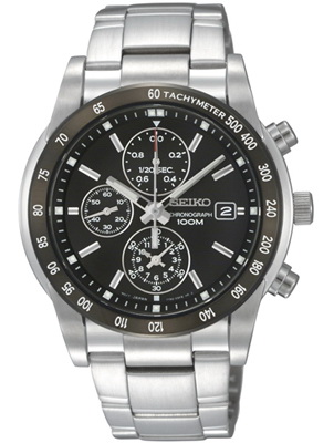 AAA 1:1 Replica Seiko-Chronograph Mens Watches Black Dial Quartz 40MM SNDC99P1 Watch