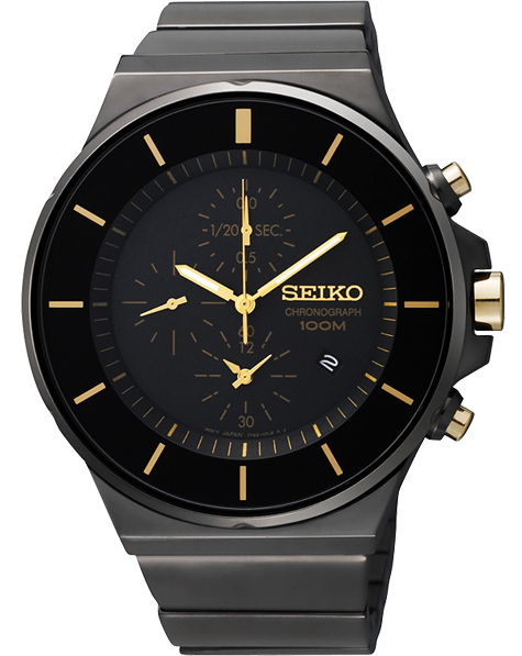 AAA 1:1 Replica Seiko-Chronograph Mens Watches Black Dial Quartz 44MM SNDD57P1 Watch