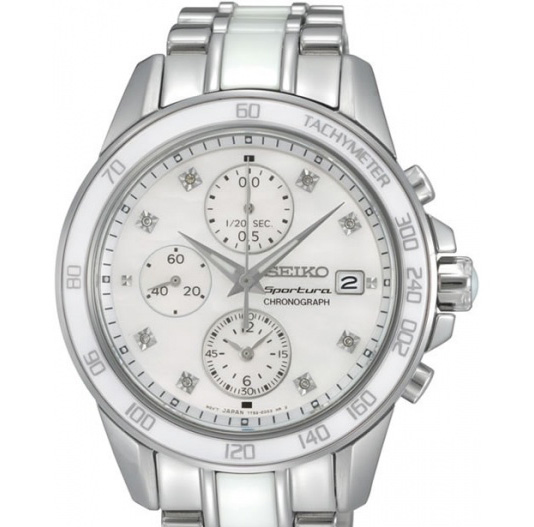 AAA 1:1 Replica Seiko-Sportura Ladies Watches White Dial Quartz 37MM SNDX95J1 Watch