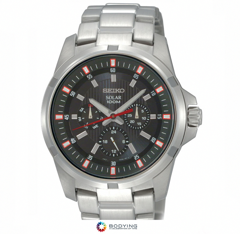 AAA 1:1 Replica Seiko-Solar Mens Watches Black Dial Solar 39MM SNE111P1 Watch