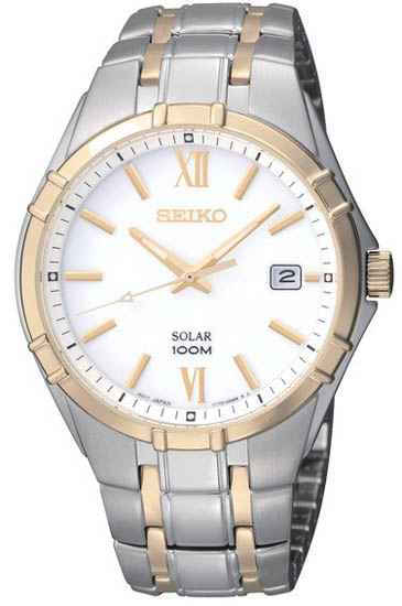 AAA 1:1 Replica Seiko-Solar Mens Watches White Dial Solar 42MM SNE216P1 Watch