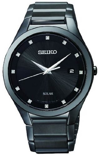AAA 1:1 Replica Seiko-Solar Mens Watches Black Dial Solar 39MM SNE243P9 Watch