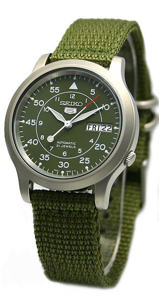 AAA 1:1 Replica Seiko-5 Mens Watches Green Dial automatic SNK805K2 Watch