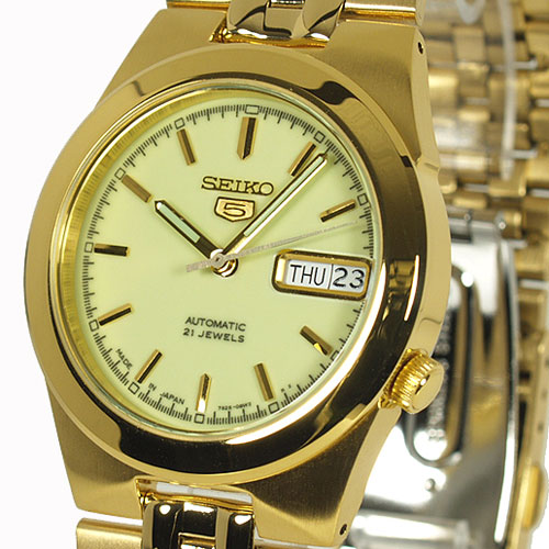 AAA 1:1 Replica Seiko-5 Mens Watches Gold Dial Automatic 42MM SNKE34J1 Watch