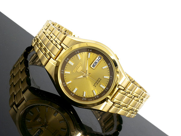 AAA 1:1 Replica Seiko-5 Mens Watches Gold Dial Automatic 34MM SNKG26J1 Watch