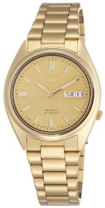 AAA 1:1 Replica Seiko-5 Mens Watches Gold Dial Automatic 43MM SNKH32J1 Watch