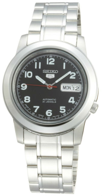 AAA 1:1 Replica Seiko-5 Mens Watches Black Dial Automatic 38MM SNKK35J1 Watch