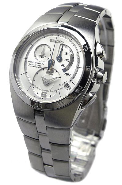 AAA 1:1 Replica Seiko-Arctura Mens Watches White Dial Kinetic SNL001P1 Watch