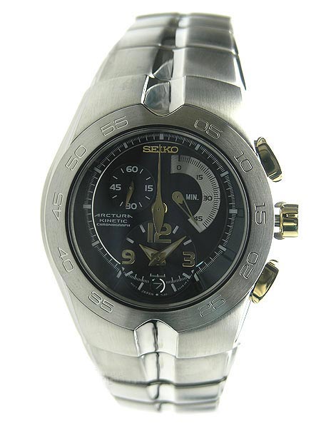 AAA 1:1 Replica Seiko-Sportura Mens Watches Blue Dial Kinetic SNL027P1 Watch