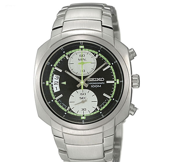 AAA 1:1 Replica Seiko-Chronograph Mens Watches Black Dial Quartz SNN045P1 Watch